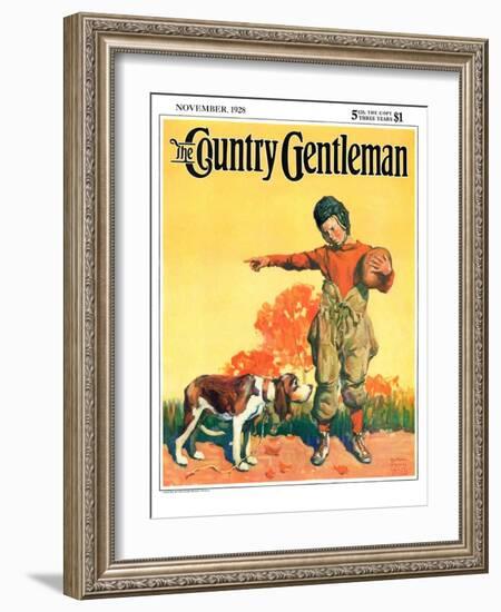 "Go Home, Boy!," Country Gentleman Cover, November 1, 1928-William Meade Prince-Framed Giclee Print