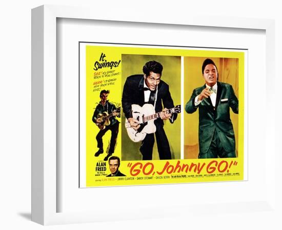 Go, Johnny, Go!, Bottom Left: Alan Freed, 2nd Left: Chuck Berry, Jackie Wilson, 1959-null-Framed Premium Giclee Print