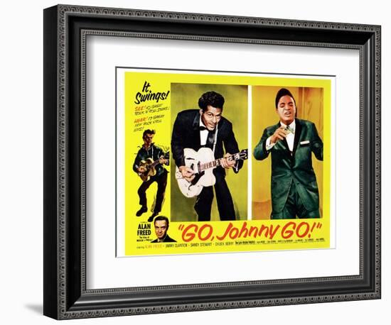 Go, Johnny, Go!, Bottom Left: Alan Freed, 2nd Left: Chuck Berry, Jackie Wilson, 1959-null-Framed Premium Giclee Print