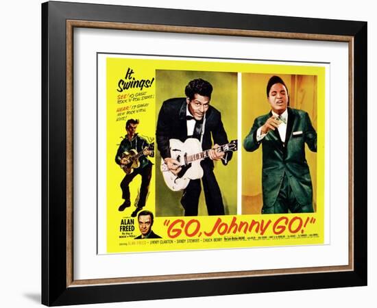 Go, Johnny, Go!, Bottom Left: Alan Freed, 2nd Left: Chuck Berry, Jackie Wilson, 1959-null-Framed Art Print