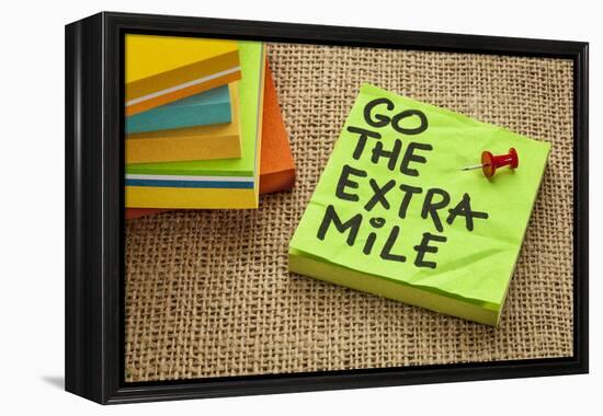 Go the Extra Mile - Motivational Reminder or Procrastination Concept - Handwriting on Sticky Note-PixelsAway-Framed Premier Image Canvas