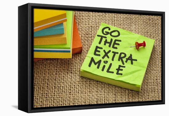 Go the Extra Mile - Motivational Reminder or Procrastination Concept - Handwriting on Sticky Note-PixelsAway-Framed Premier Image Canvas