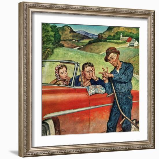 "Go Two Miles, Turn Left...", July 9, 1955-Amos Sewell-Framed Giclee Print