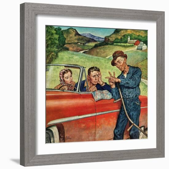 "Go Two Miles, Turn Left...", July 9, 1955-Amos Sewell-Framed Giclee Print