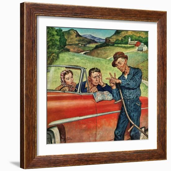 "Go Two Miles, Turn Left...", July 9, 1955-Amos Sewell-Framed Giclee Print