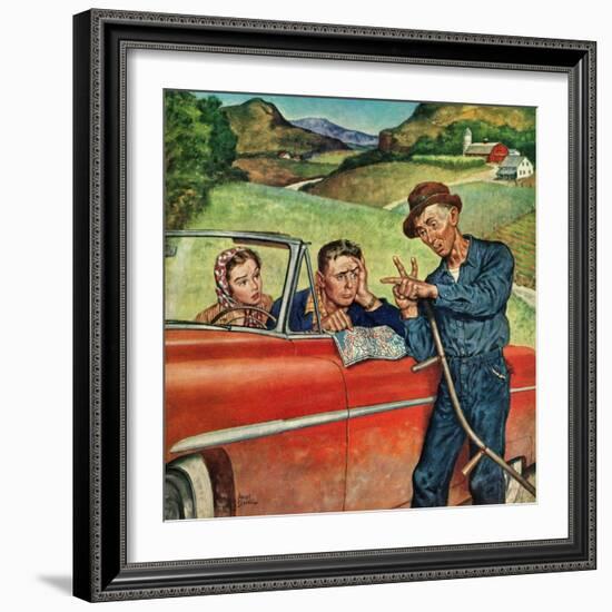 "Go Two Miles, Turn Left...", July 9, 1955-Amos Sewell-Framed Giclee Print