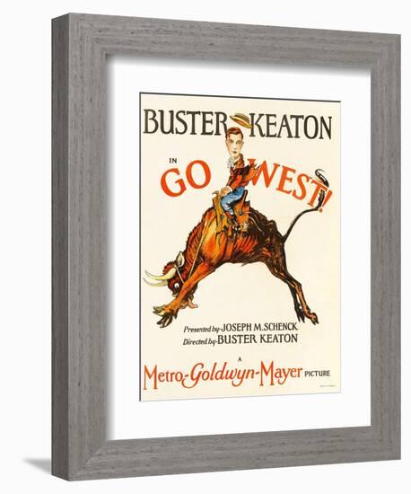 Go West! (Aka Go West), Buster Keaton, 1925-null-Framed Art Print