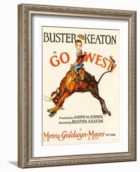 Go West! (Aka Go West), Buster Keaton, 1925-null-Framed Art Print