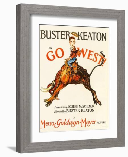 Go West! (Aka Go West), Buster Keaton, 1925-null-Framed Art Print