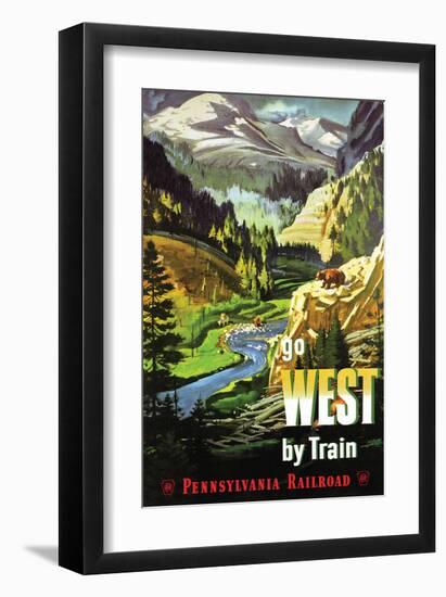 Go West By Train-null-Framed Art Print