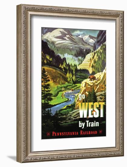 Go West By Train-null-Framed Art Print