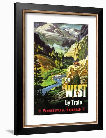 Go West By Train-null-Framed Art Print