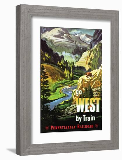 Go West By Train-null-Framed Art Print