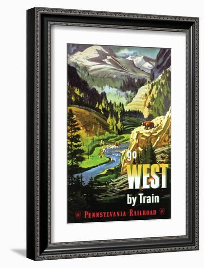 Go West By Train-null-Framed Art Print