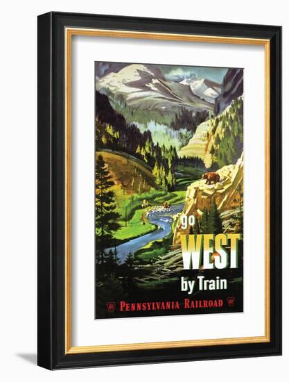 Go West By Train-null-Framed Art Print