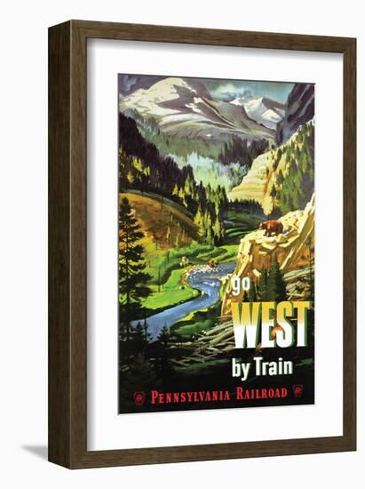 Go West By Train-null-Framed Art Print