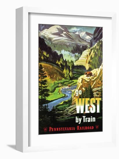 Go West By Train-null-Framed Art Print