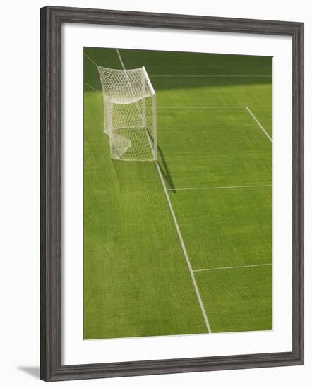 Goal and Net on Empty Soccer Field-David Madison-Framed Photographic Print