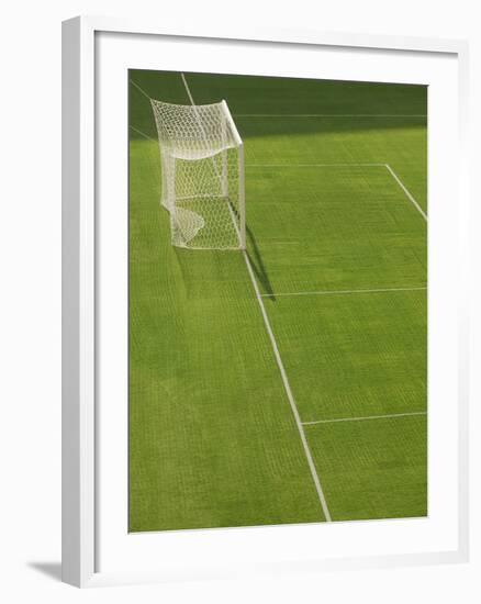 Goal and Net on Empty Soccer Field-David Madison-Framed Photographic Print