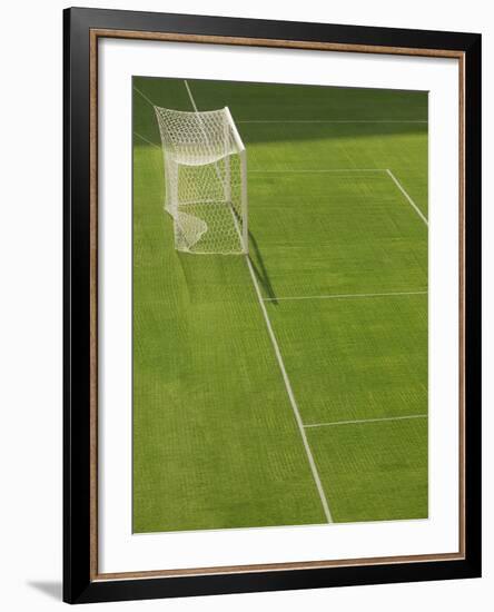 Goal and Net on Empty Soccer Field-David Madison-Framed Photographic Print