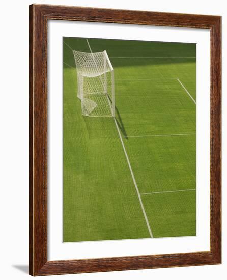 Goal and Net on Empty Soccer Field-David Madison-Framed Photographic Print