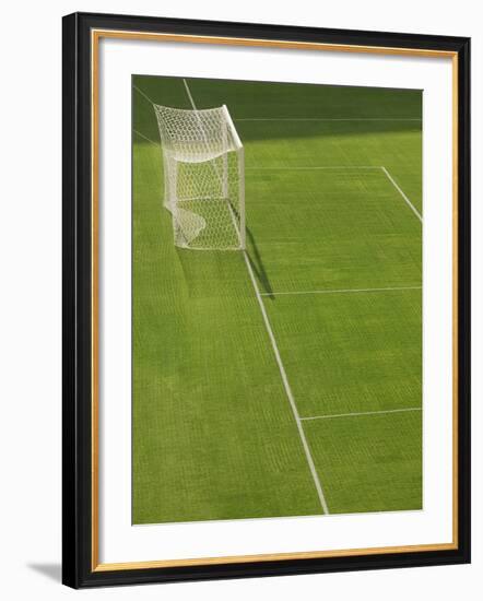 Goal and Net on Empty Soccer Field-David Madison-Framed Photographic Print