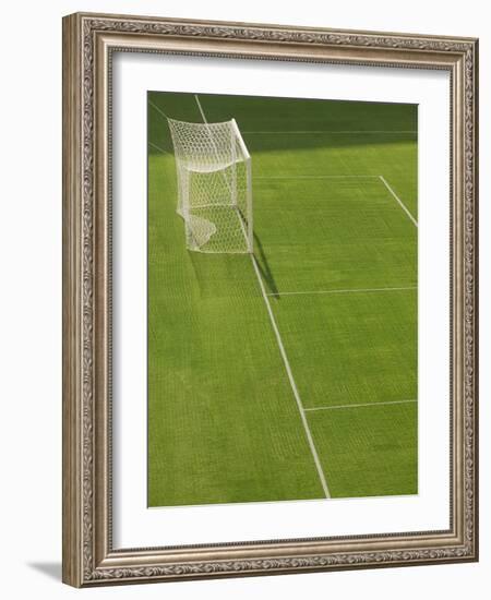 Goal and Net on Empty Soccer Field-David Madison-Framed Photographic Print