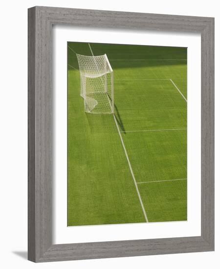 Goal and Net on Empty Soccer Field-David Madison-Framed Photographic Print