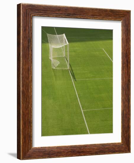 Goal and Net on Empty Soccer Field-David Madison-Framed Photographic Print