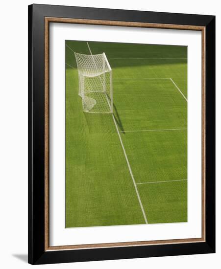 Goal and Net on Empty Soccer Field-David Madison-Framed Photographic Print