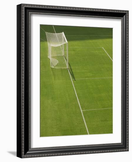 Goal and Net on Empty Soccer Field-David Madison-Framed Photographic Print