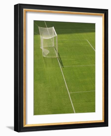 Goal and Net on Empty Soccer Field-David Madison-Framed Photographic Print