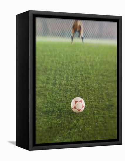 Goalie Anticipating Soccer Kick-David Madison-Framed Premier Image Canvas