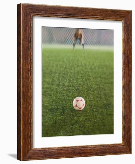 Goalie Anticipating Soccer Kick-David Madison-Framed Photographic Print