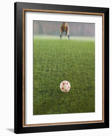 Goalie Anticipating Soccer Kick-David Madison-Framed Photographic Print