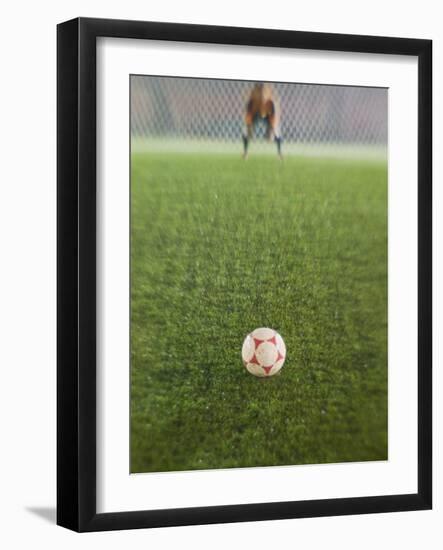 Goalie Anticipating Soccer Kick-David Madison-Framed Photographic Print