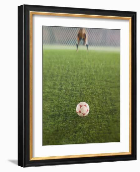 Goalie Anticipating Soccer Kick-David Madison-Framed Photographic Print