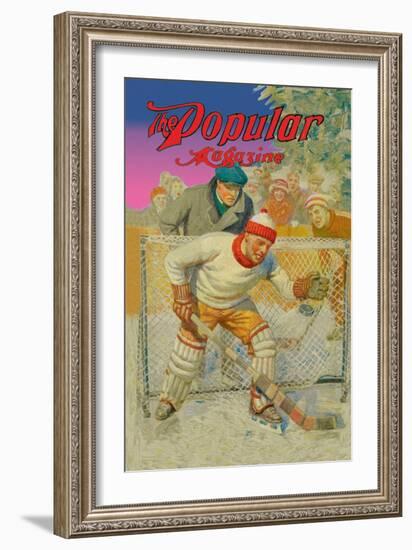 Goalie Making Glove Save-null-Framed Art Print