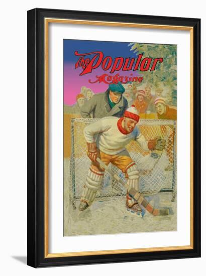 Goalie Making Glove Save-null-Framed Art Print