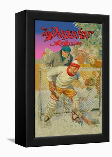 Goalie Making Glove Save-null-Framed Stretched Canvas