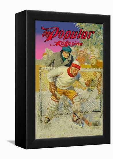 Goalie Making Glove Save-null-Framed Stretched Canvas