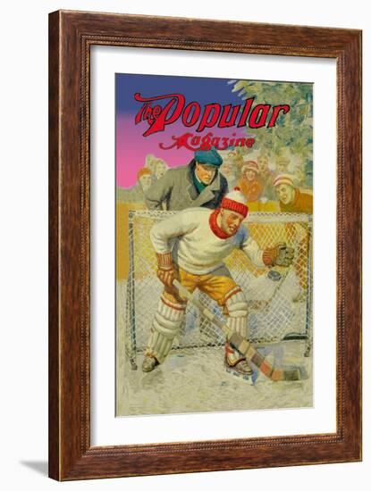 Goalie Making Glove Save-null-Framed Art Print