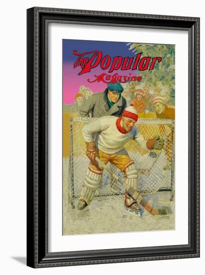 Goalie Making Glove Save-null-Framed Art Print