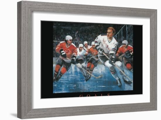 Goals - Hockey-Unknown Unknown-Framed Art Print