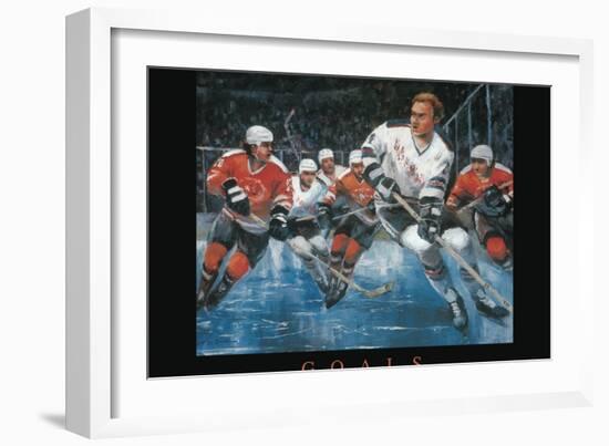 Goals - Hockey-Unknown Unknown-Framed Art Print