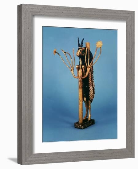Goat in Thicket, Statuette of Gold, Copper, Lapis Lazuli, Red Limestone and Shell, Sumerian Ur-null-Framed Photographic Print