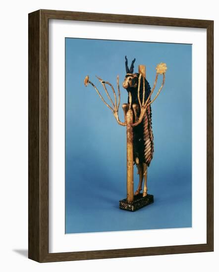 Goat in Thicket, Statuette of Gold, Copper, Lapis Lazuli, Red Limestone and Shell, Sumerian Ur-null-Framed Photographic Print