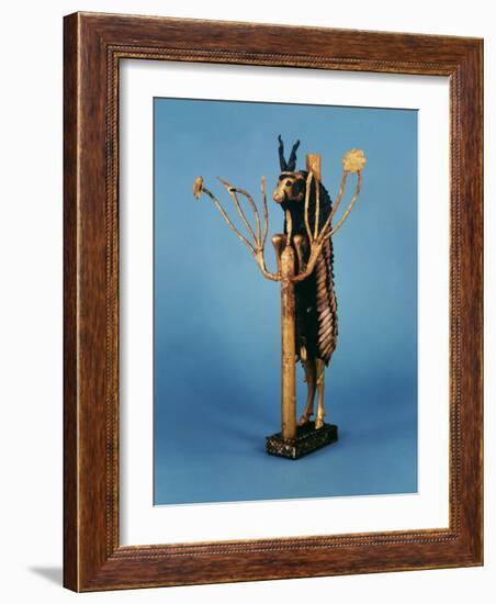 Goat in Thicket, Statuette of Gold, Copper, Lapis Lazuli, Red Limestone and Shell, Sumerian Ur-null-Framed Photographic Print