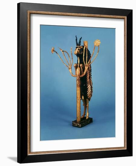 Goat in Thicket, Statuette of Gold, Copper, Lapis Lazuli, Red Limestone and Shell, Sumerian Ur-null-Framed Photographic Print