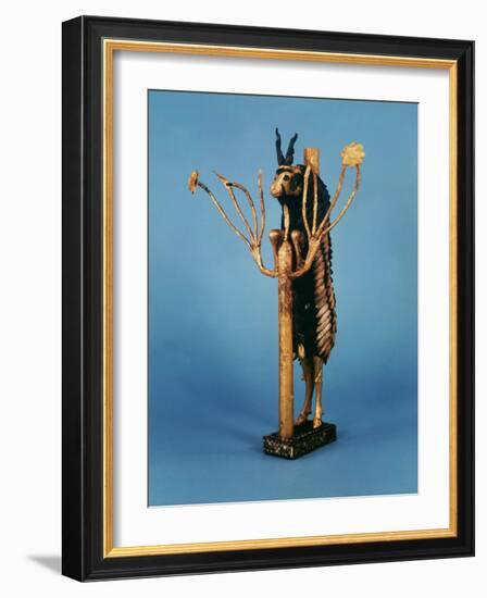 Goat in Thicket, Statuette of Gold, Copper, Lapis Lazuli, Red Limestone and Shell, Sumerian Ur-null-Framed Photographic Print